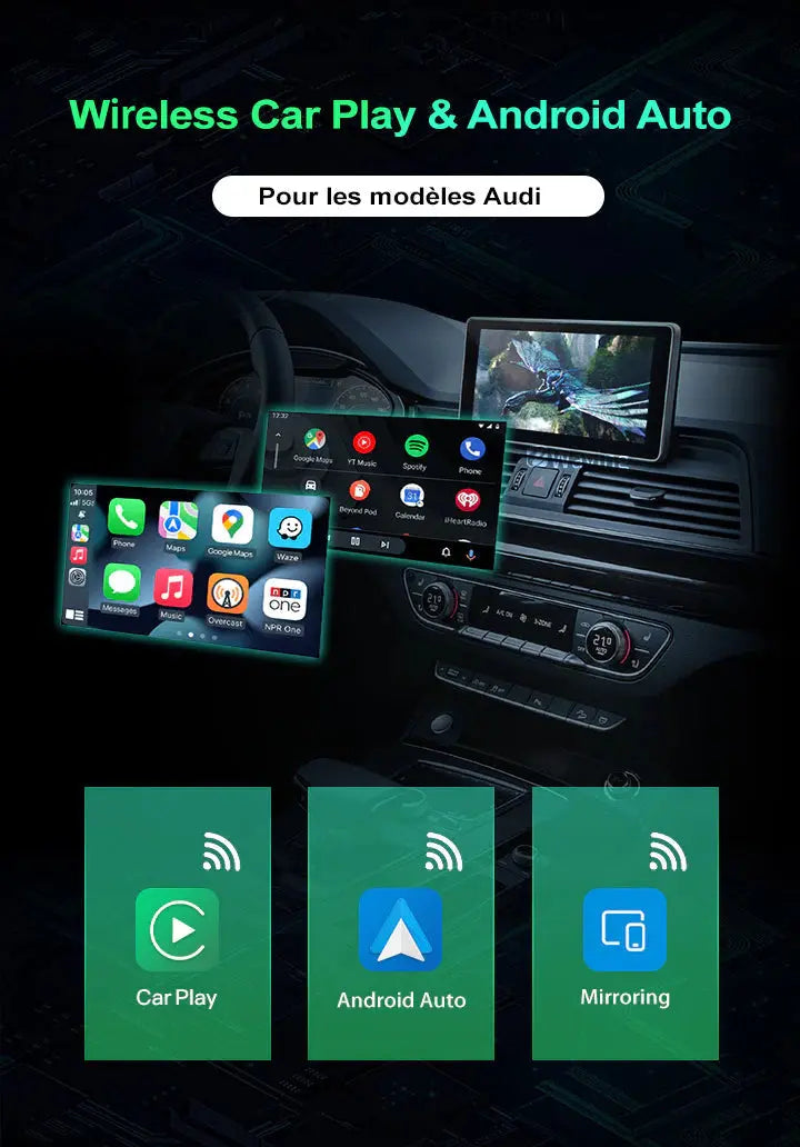 PRÉSTATION FOURNITURE/INSTALATION CARPLAY AUDI MIB RMC SV-TRONIC AUTOMOBILE