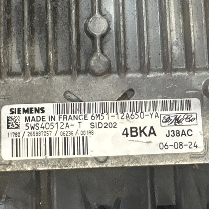 CALCULATEUR MOTEUR SID202 6M51-12A650-YA 5WS40512A-T 4BKA FORD
