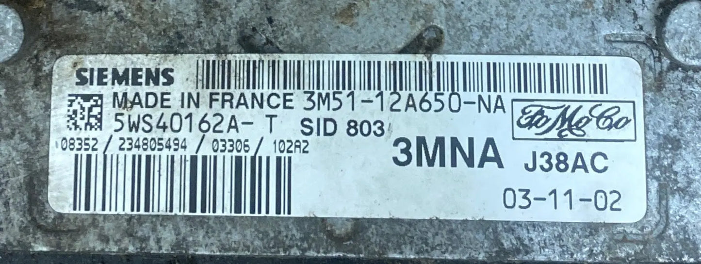 CALCULATEUR MOTEUR SID803 5WS40162A-T 3M51-12A650-NA FORD Ma boutique