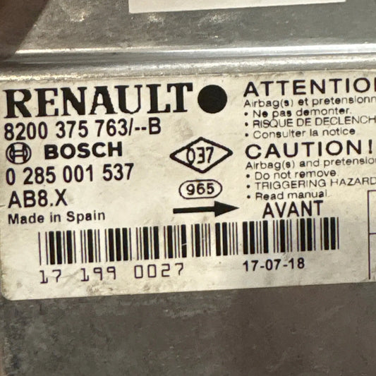 CALCULATEUR AIRBAG AB8.X 8200375763B 0285001537 RENAULT
