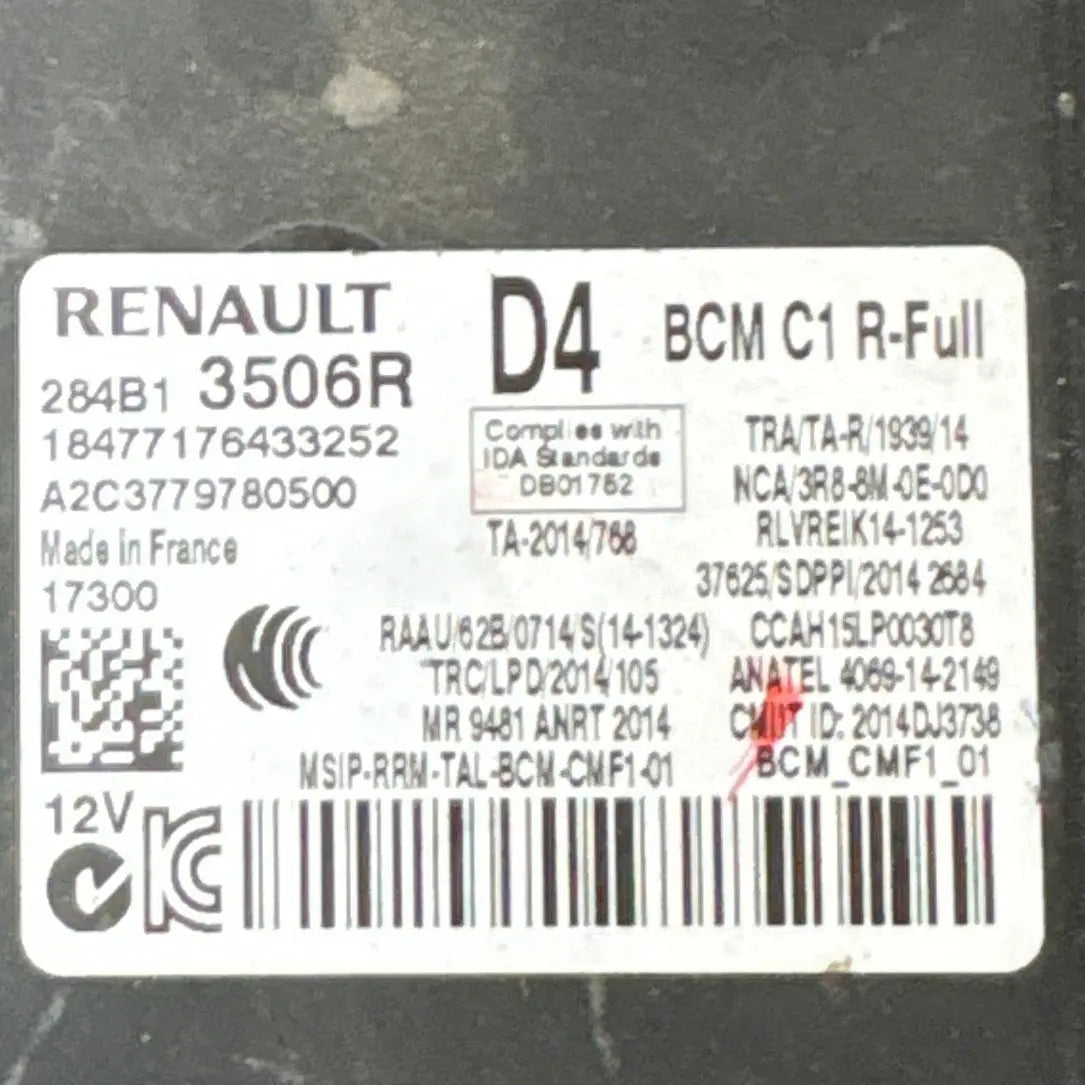 BCM C1 R-FULL 284B13506R A2C3779780500 RENAULT
