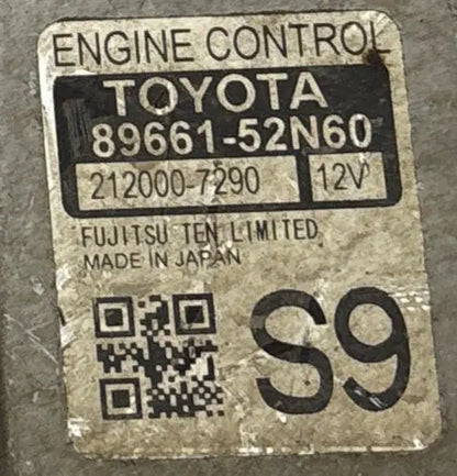 CALCULATEUR MOTEUR 89661-52N60 212000-7290 TOYOTA Ma boutique