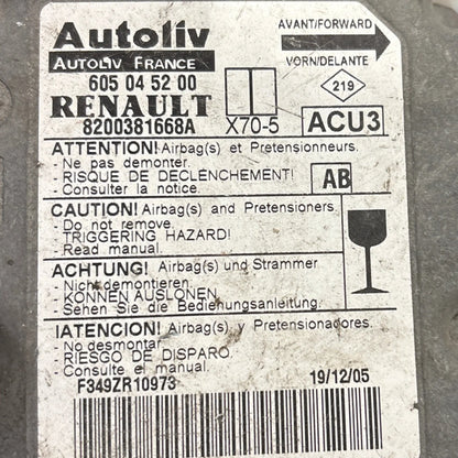 CALCULATEUR AIRBAG AUTOLIV 8200381668A 605045200 RENAULT Ma boutique