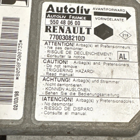 CALCULATEUR AIRBAG AUTOLIV 8200201173 550789200 RENAULT Ma boutique