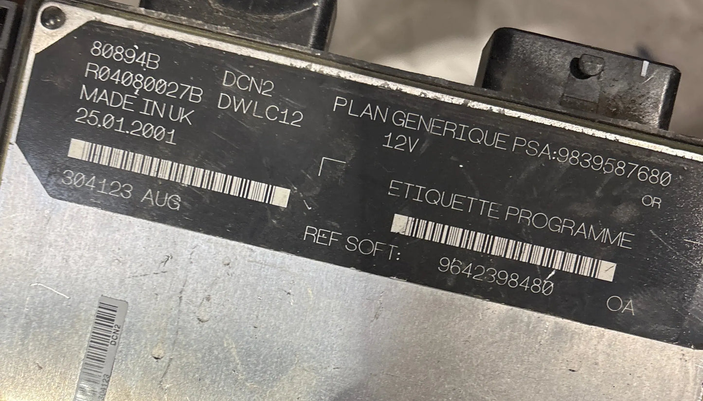 CALCULATEUR MOTEUR DCN2 R04080027B 9642398480 9839587680 PSA Ma boutique