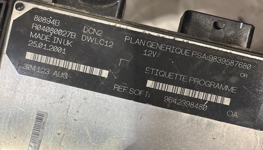 CALCULATEUR MOTEUR DCN2 R04080027B 9642398480 9839587680 PSA Ma boutique