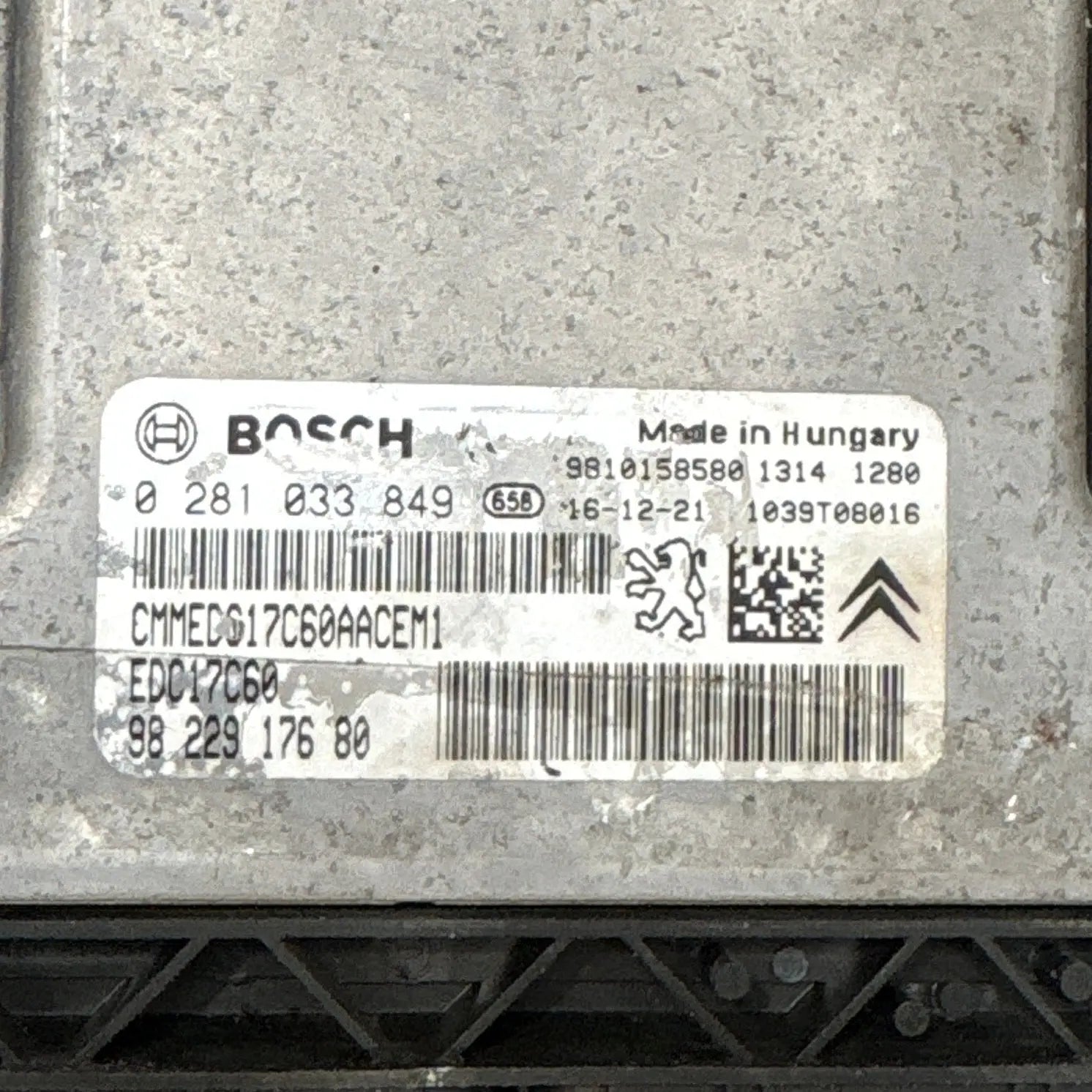 CALCULATEUR MOTEUR EDC17C60 0281033849 9822917680 PSA Ma boutique