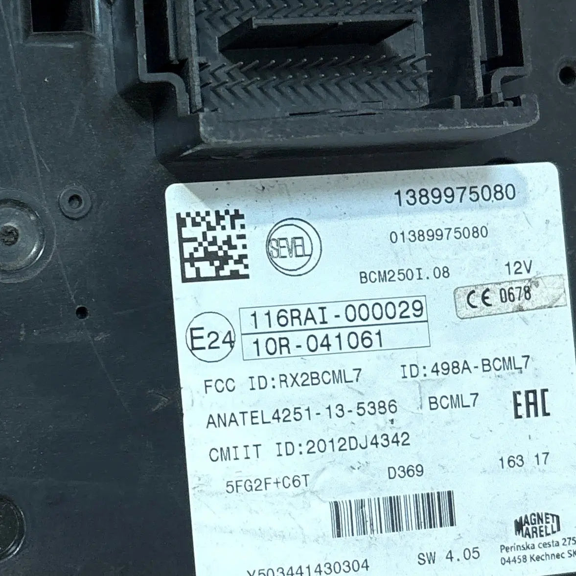 BCM L7 1389975080 10R-041061 116RAI-000029 PSA