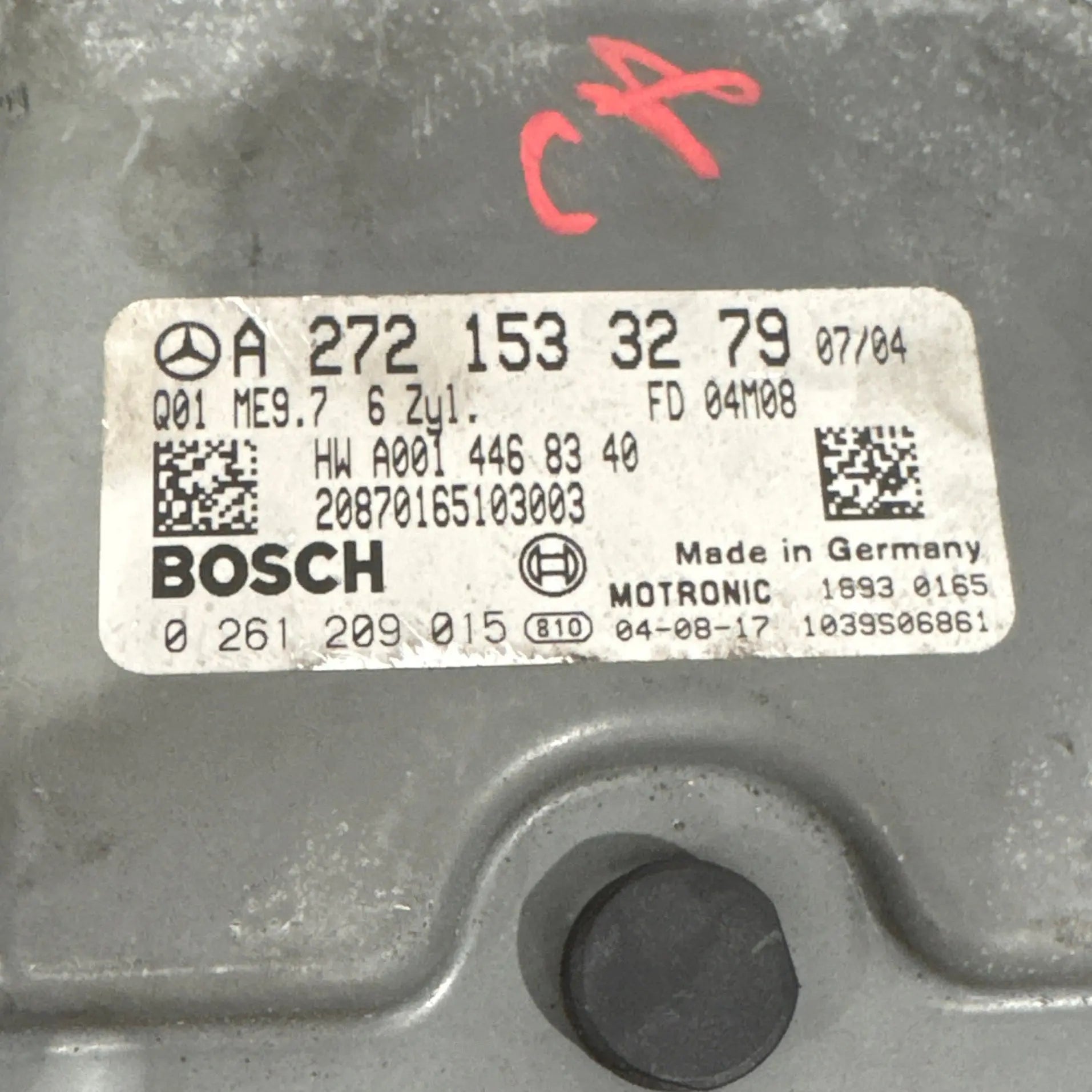CALCULATEUR MOTEUR ME9.7 0261209015 A2721533279 MERCEDES Ma boutique