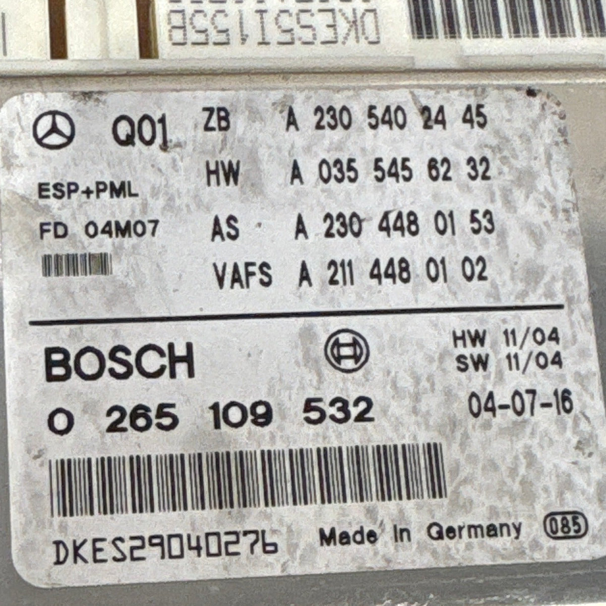 CALCULATEUR ABS ESP 0265109532 DKES29040276 MERCEDES - SV-TRONIC AUTOMOBILE