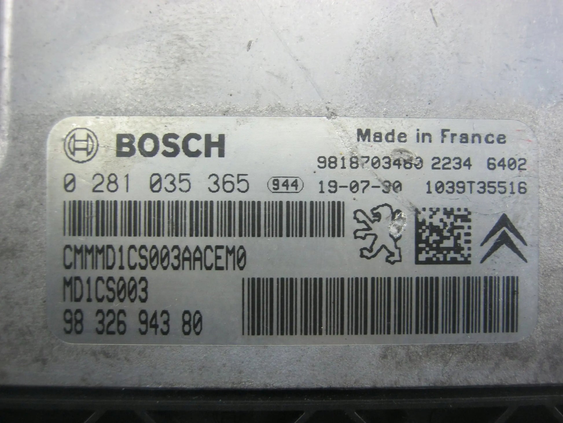 CALCULATEUR MOTEUR NON PROTÉGÉ MD1CS003 0281035365 9632694380 9695050680 PEUGEOT 308 1.5HDI 130CV BVM6 Ma boutique