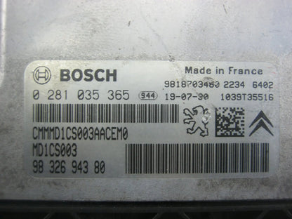 CALCULATEUR MOTEUR NON PROTÉGÉ MD1CS003 0281035365 9632694380 9695050680 PEUGEOT 308 1.5HDI 130CV BVM6 Ma boutique