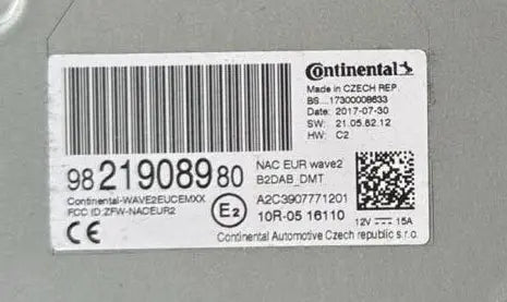 [SC] AUTORADIO NAC WAVE 2 CONTINENTAL 9821908980 PEUGEOT CITROEN OPEL TOYOTA