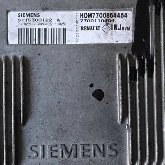 CALCULATEUR MOTEUR FENIX 5  S115300122A HOM7700864454 7700110404 RENAULT petit format Ma boutique