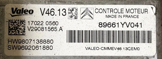 CALCULATEUR MOTEUR V46.13 V29081565A HW9807138880 SW9692061880 CITROEN Ma boutique