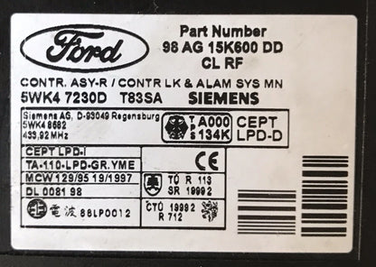 MODULE CONFORT 5WK47230D 98AG-15K600-DD FORD