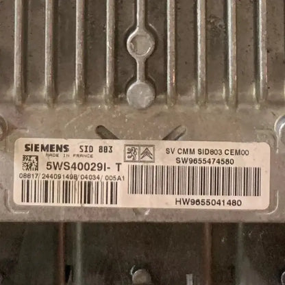 CALCULATEUR MOTEUR SID803 5WS40029I-T 9655474580 9655041480 PEUGEOT Ma boutique