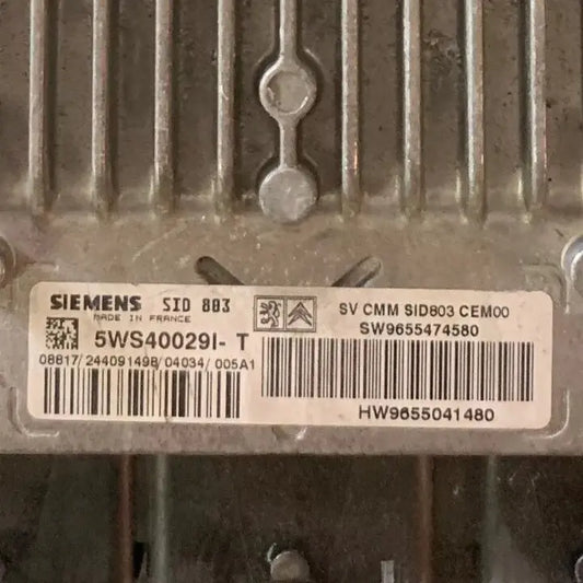 CALCULATEUR MOTEUR SID803 5WS40029I-T 9655474580 9655041480 PEUGEOT Ma boutique