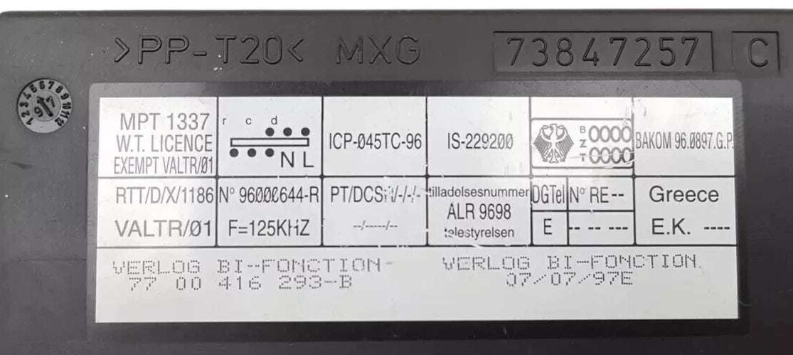 MODULE CONFORT 73847257 96000644-R RENAULT