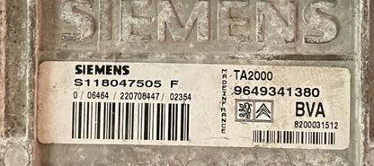 CALCULATEUR DE BOITE BVA TA2000 S118047505F 9649341380 8200031512 PSA