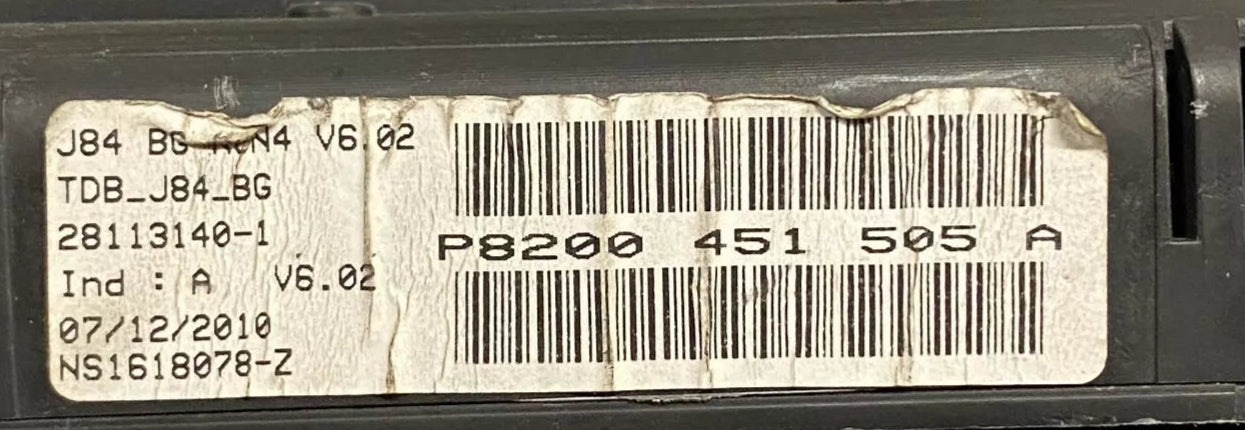 COMPTEUR P8200451505A V6.02 RENAULT SCENIC