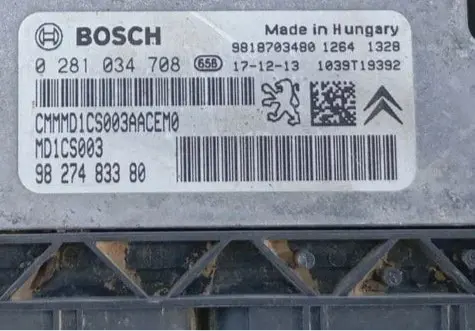 CALCULATEUR MOTEUR NON PROTÉGÉ MD1CS003 0281034708 9827483380 9695050680 PEUGEOT 308 1.5HDI 130CV BVM6 Ma boutique
