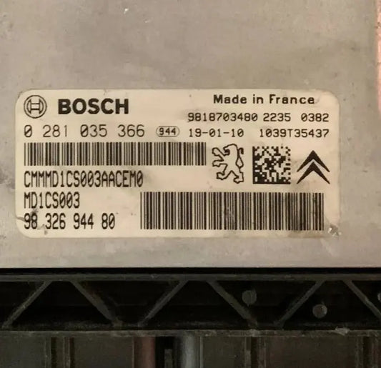 CALCULATEUR MOTEUR NON PROTÉGÉ MD1CS003 0281035366 9832694480 9696828880 Ma boutique