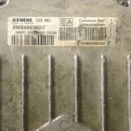 CALCULATEUR MOTEUR SID801 5WS40036D-T 9649063480 9644302380 PSA Ma boutique