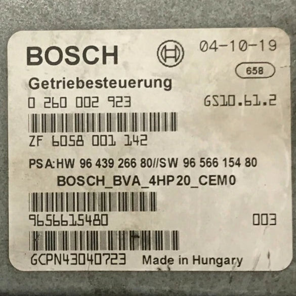 CALCULATEUR DE BOITE BVA GS10.61.2 0260002923 9643926680 9656615480 PSA