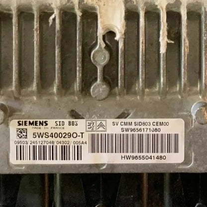 CALCULATEUR MOTEUR SID803 5WS40029O-T 9656171080 9655041480 PEUGEOT Ma boutique