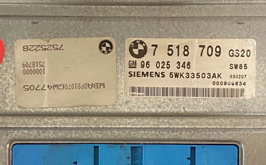 CALCULATEUR DE BOITE BVA GS20 5WK33503AK 7518709 BMW